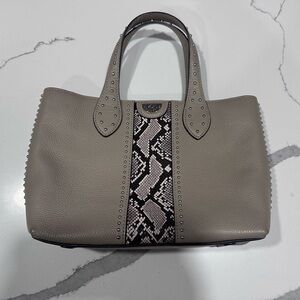 Brighton Zoey Small Convertible Tote - snake print variant and beechwood leather